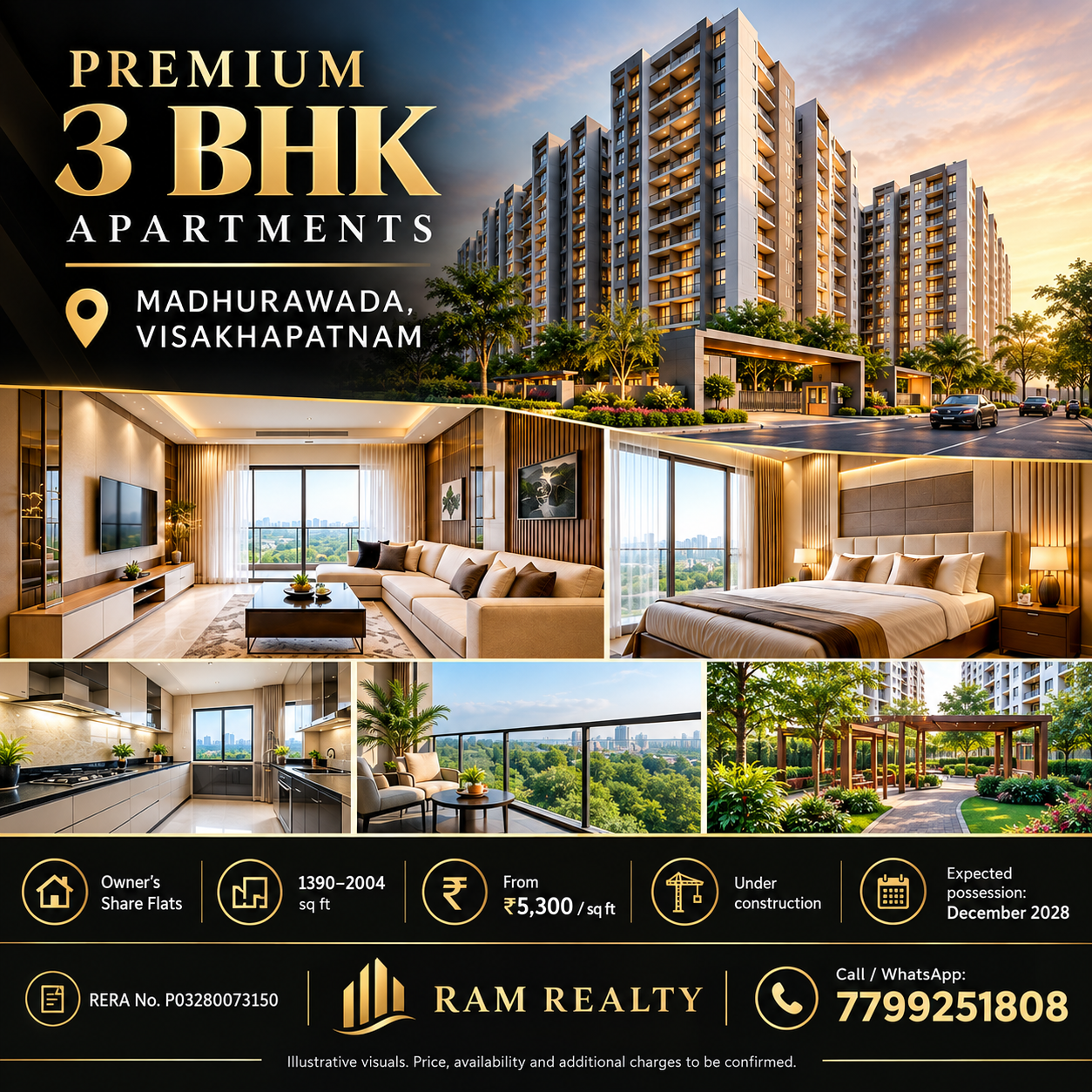 Illustrative residential tower and interior artwork for MVV–GV Grand